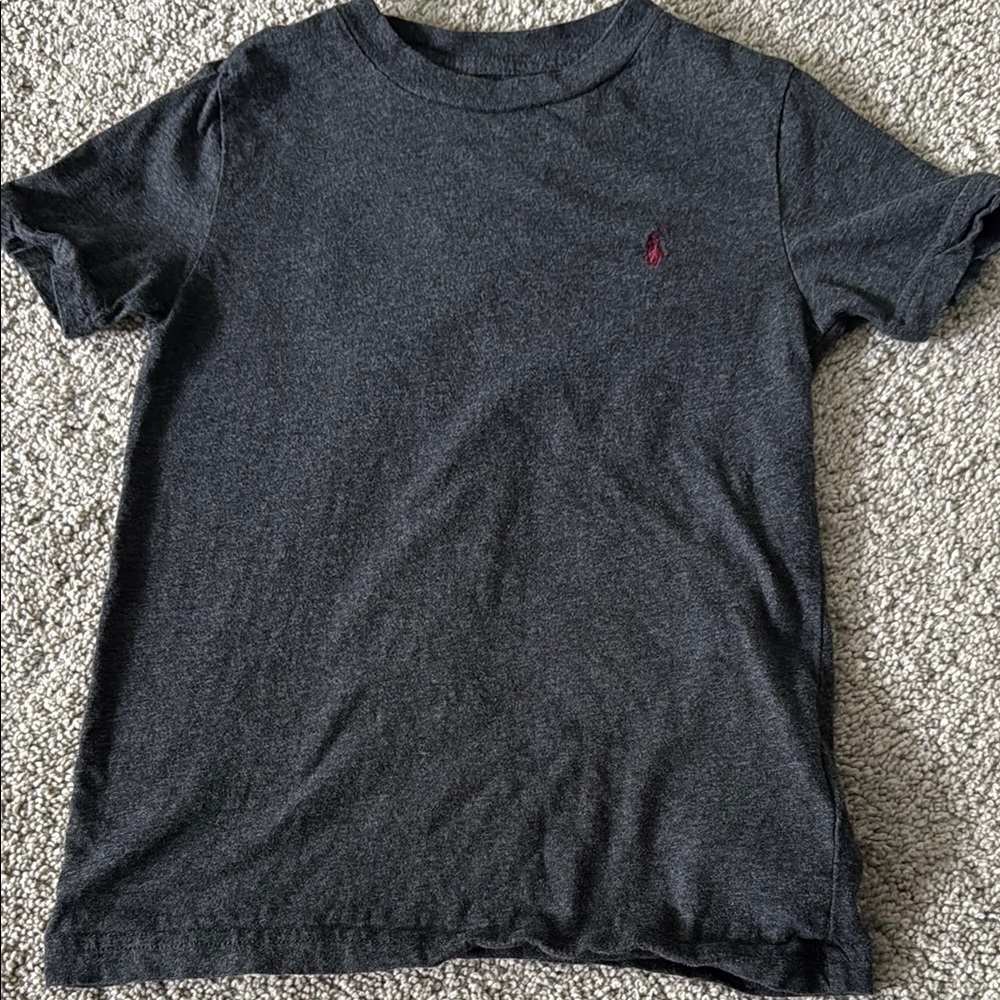 Polo Gray T-Shirt with Maroon Logo